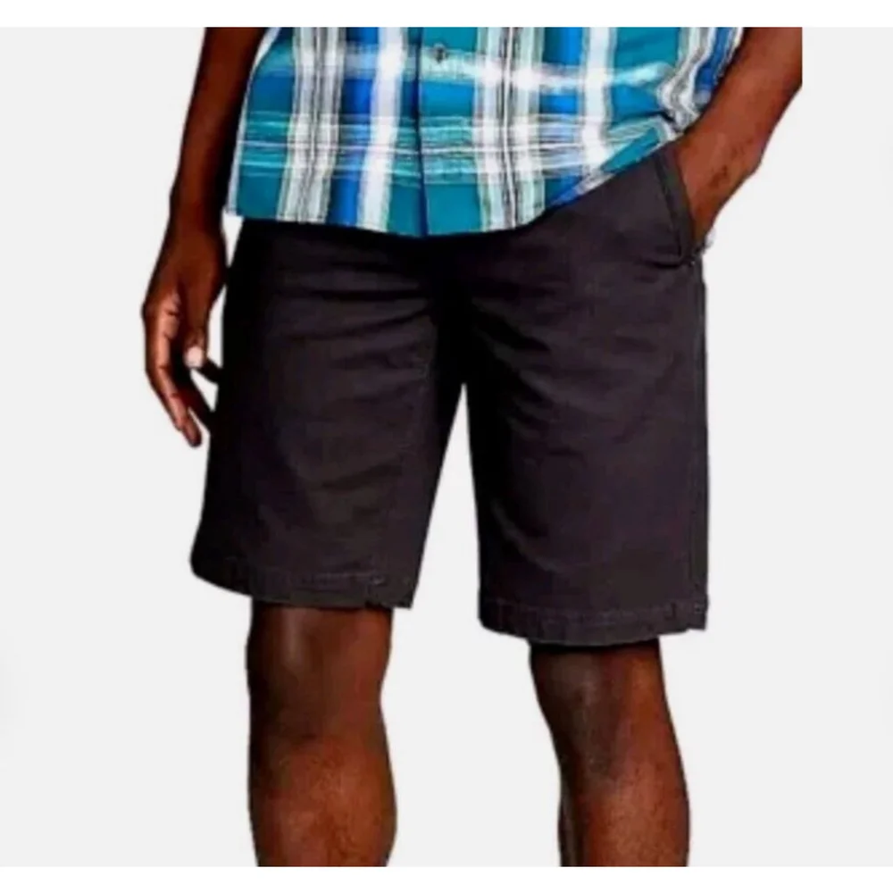 New Eddie Bauer Black Canvas Utility Shorts
